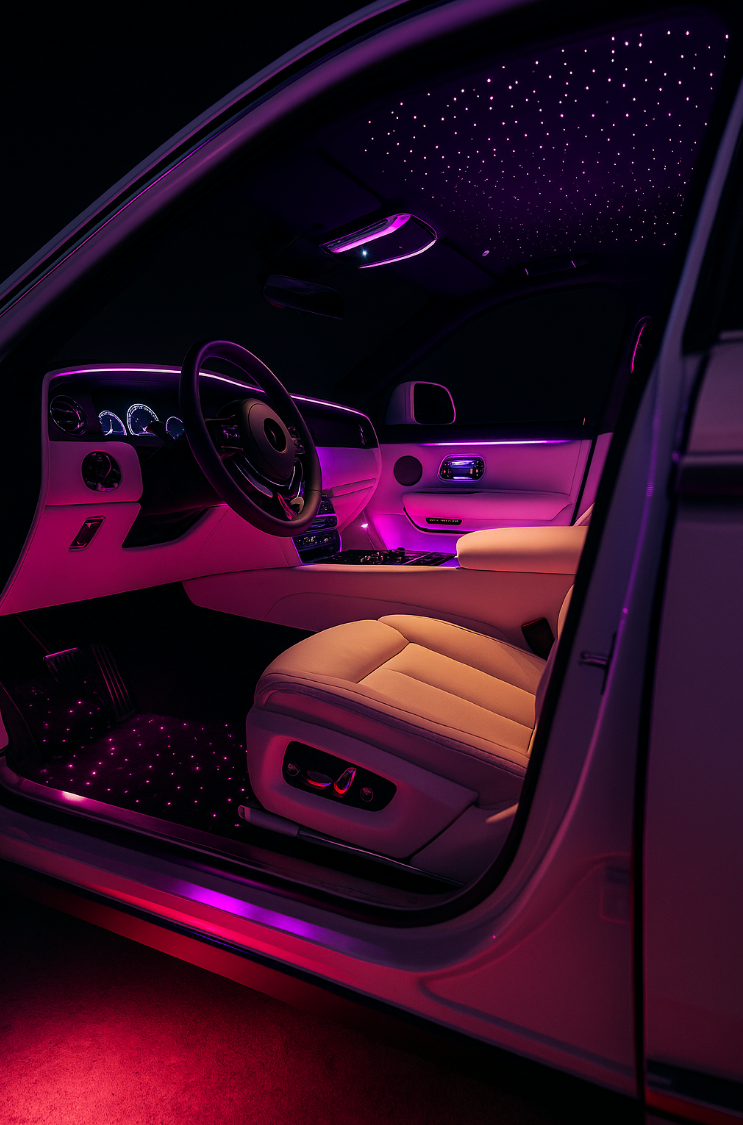App/Remote Control Box/Music Control Starlight Floor Mats for Car Star Light Led Fiber Optic Lights Car Floor Mat Set